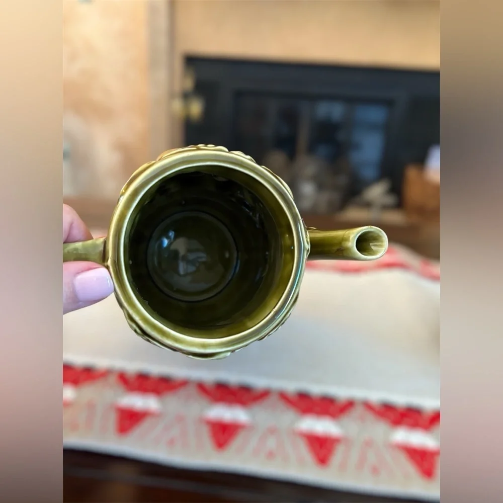 Vintage Green Ceramic Teapot